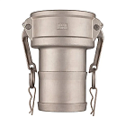 Камлок нержавеющий тип С серия "EcoLine" розетка с хвостовиком 8", AISI304, TL800CSS-EL TITAN LOCK