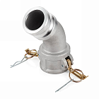 Камлок алюминиевый тип DА (переходник 45° розетка 4" х ниппель 4"), TL400DAAL45 TITAN LOCK