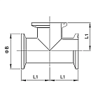 Тройник Clamp DN 50, нерж. сталь 316, TLTE50CLSS TITAN LOCK