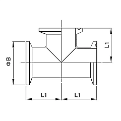 Тройник Clamp DN 50, нерж. сталь 316, TLTE50CLSS TITAN LOCK