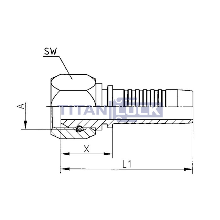 Фитинг DN 25 BSP (Г) 1", TL-BSP25F1 TITAN LOCK