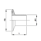 Штуцер CLAMP под приварку DN125 нерж. 316, фланец 155мм, DIN TL125CLW-2 TITAN LOCK
