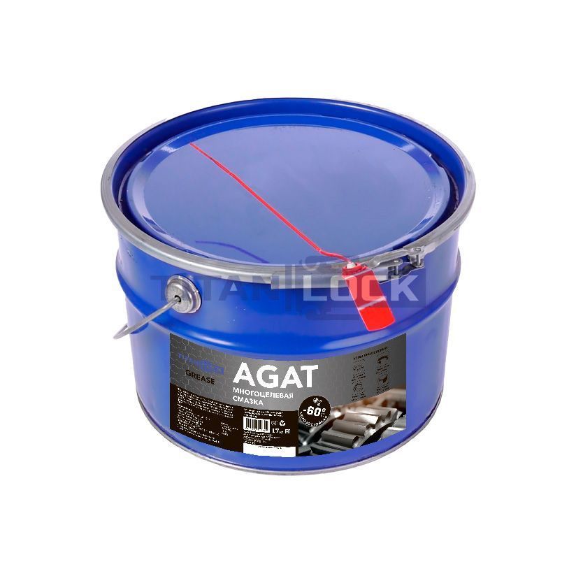 Низкотемпературная многоцелевая смазка AGAT (LGLT 2) -60 С, черная, 17 кг, TLGREASE-AT18 TITAN LOCK