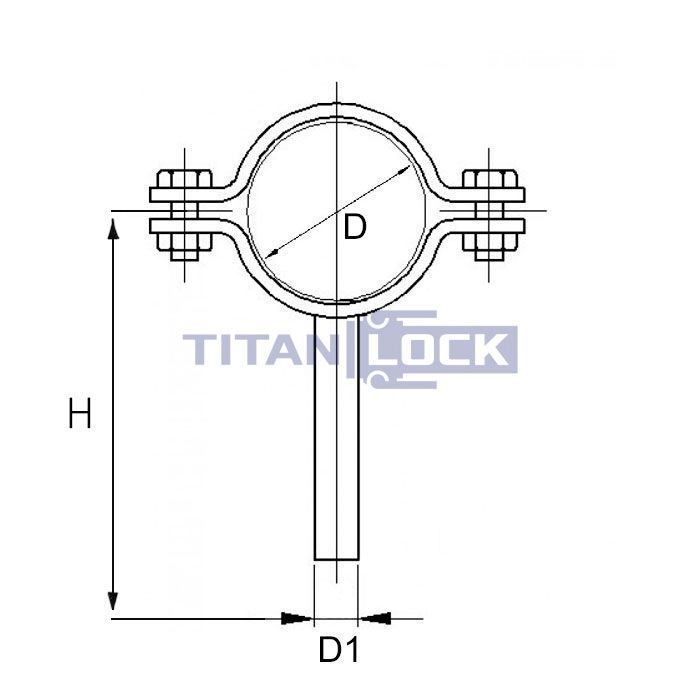 4Хомут трубный на ножке DN40 (40-41 мм), нерж. 304, TL040FPLS TITAN LOCK