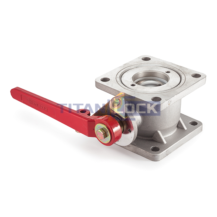 Кран шаровый для бензовоза, квадратный фланец, алюм., DN50, TL200BVSF-AL TITAN LOCK