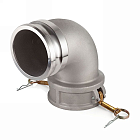 Камлок алюминиевый тип DА (переходник 90° розетка 3" х ниппель 3"), TL300DAAL90 TITAN LOCK