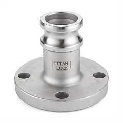 Камлок нержавеющий тип FA, ниппель с фланцем 1", AISI316, TL100FASS TITAN LOCK
