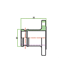 Камлок нержавеющий тип FA, ниппель с фланцем 3/4", AISI316, TL75FASS TITAN LOCK