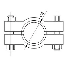 Хомут CLAMP двухболтовый усиленный DN20 нерж.304, DIN TL20CLCR TITAN LOCK