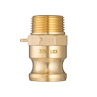 Камлок латунный тип F ниппель, наруж. резьба BSP 1", TL100FBR TITAN LOCK