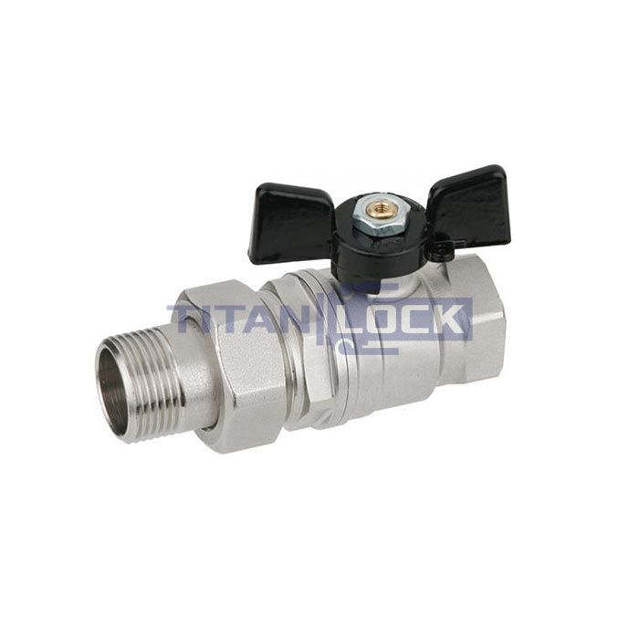 Кран шаровый с американкой полнопроходной, НР-ВР, 2.1/2 нерж. 304, TLBVAF2.1/2 TITAN LOCK