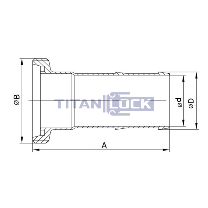 Резьбовой штуцер под рукав DIN 11851 DN80 (хвостовик 85мм), нерж. 316 TL80THRSS-M TITAN LOCK