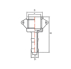 Камлок алюминиевый тип С, розетка с хвостовиком 1 1/2", TL150CAL TITAN LOCK
