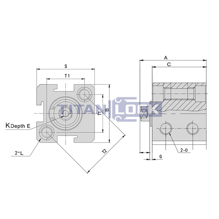 Пневмоцилиндр компактный серии SDA, 12X50, TLP-PC12X50SDA TITAN LOCK